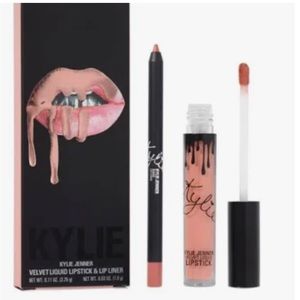 Kylie Velvet Liquid Lipstick and Lip liner in color Bare .